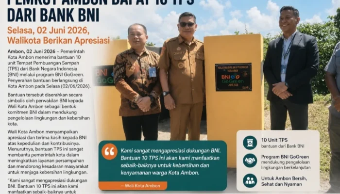 Wali Kota Ambon Persoalan Sampah Tak Bisa Ditangani Sendiri, Butuh Kolaborasi Semua Pihak BNI Bantu 10 TPS